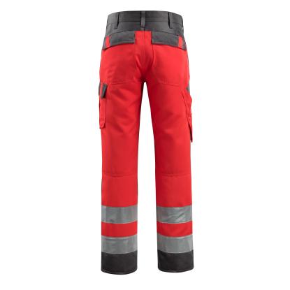 MASCOT SAFE LIGHT Maitland arbejdsbukser med knælommer, hi-vis rød/mørk antracit