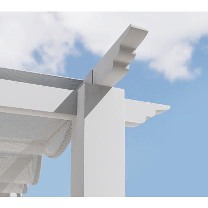 Paragon Outdoor Florida 1111 pergola, aluminium, hvid, hvidt tekstil, 235 x 350 x 350 cm