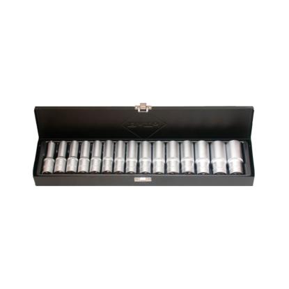 BATO topsæt, lang, 1/2", 6-kantet, 10-24 mm - 15 dele