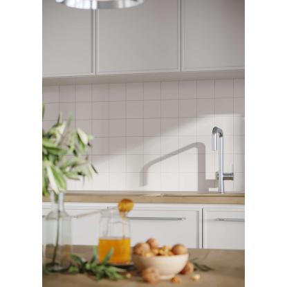 Fibo Kitchen Board vægplade med 10 x 10 cm fliselook, 10 x 600 x 580 mm, denver white high gloss - 2 stk.