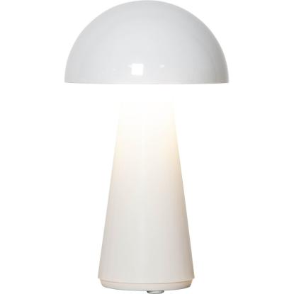 Star Trading Mushroom bordlampe, transportabel, H28 cm, hvid