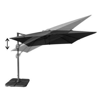 Baza hængeparasol, sort, 295 x 295 cm