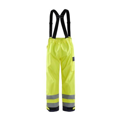 Blåkläder 1313 high vis flammehæmmende regnbuks level 2, hi-vis gul/marineblå
