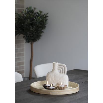 Bakke, bambus/capiz, beige, 40x40x3,5 cm
