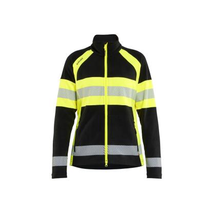 Blåkläder 4718 dame microfleece jakke, sort/hi-vis gul