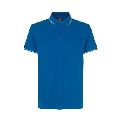 ID 0522 Kontrast poloshirt med stretch, azur