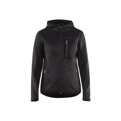 Blåkläder 4931 dame strikket jakke med softshell, antracitgrå/sort