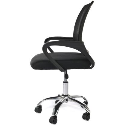 Kontorstol med mesh-ryg og justerbar højde, ergonomisk, sort