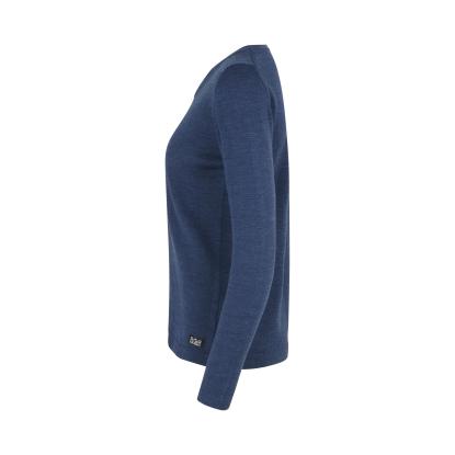 Seven Seas S640 The knit pullover med rund hals, dame, blå melange