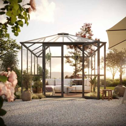 KGT PaviLux pavillondrivhus, antracitgrå, 9 m²