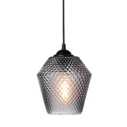 Halo Design Nobb Edgy pendel, Ø17 cm, E27, røgfarvet glas
