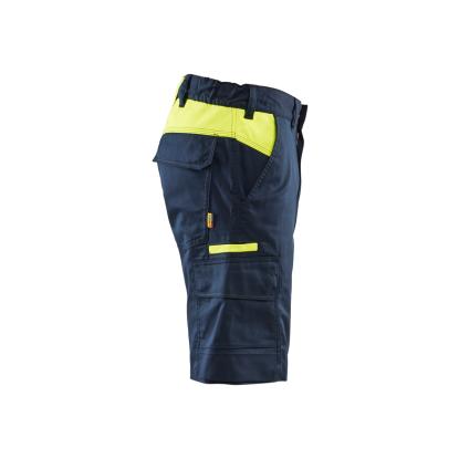 Blåkläder 1446 industri shorts med stretch, mørk marineblå/hi-vis gul