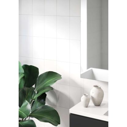 Fibo Colour vådrumspanel med 20 x 30 cm fliselook, 10 x 600 x 2400 mm, white silk