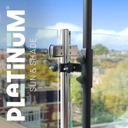 Platinum Sun & Shade balkonklemme til rundt lodret gelænder, Ø38 mm, antracitgrå