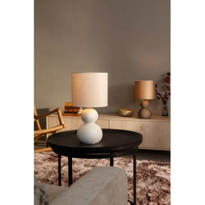 Aneta Kalamata bordlampe, keramik, H42 cm,  hvid