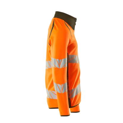 MASCOT ACCELERATE SAFE sweatshirt med lynlås, hi-vis orange/mosgrøn