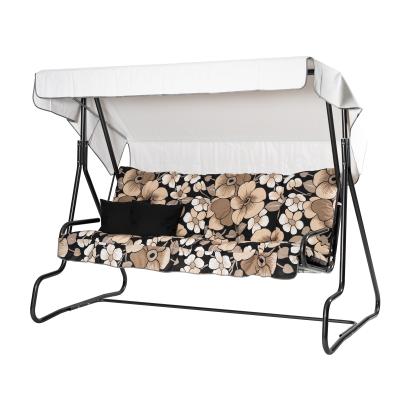 Varax De Grande 3 personers hængesofa, sort/beige-blomstret