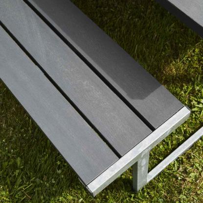 HORTUS "NJORD" bord-/bænkesæt, nonwood/galvaniseret stål, antracitgrå, 72 x 177 cm