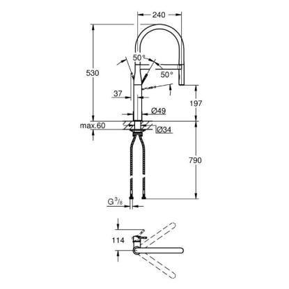 GROHE Essence køkkenarmatur med profi-brus, krom