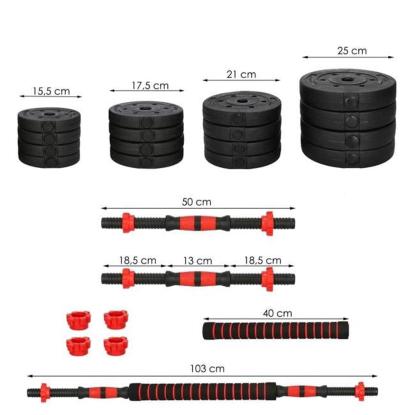 Viking Sports vægtstangs/-håndvægts sæt, justerbar - 40 kg