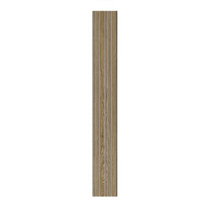 I-Wood Basic Mixed akustikpanel, mørkebrun olieret, grå filt og sort kerne, egefiner, 17 x 300 mm 