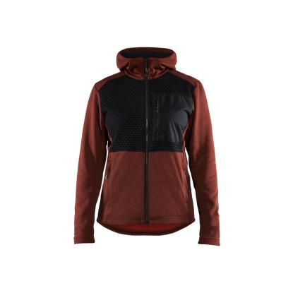 Blåkläder 3542 dame hættetrøje full zip, brændt rød/sort
