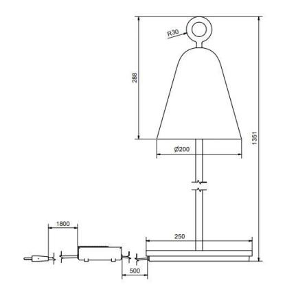 Herstal Bella gulvlampe, Ø20 cm, H135,1 cm, E14, mat sort