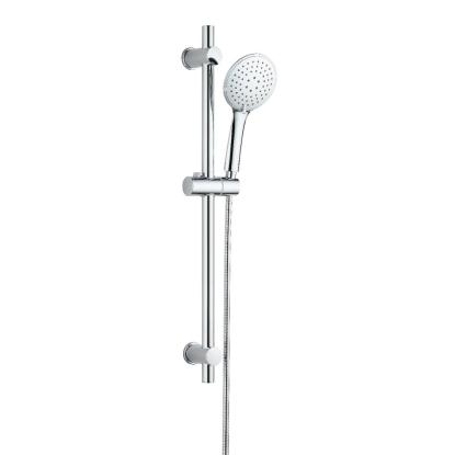 Danbad brusstangssæt med slange og 3-jet håndbruser, 120 mm, krom look