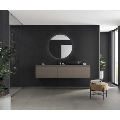 Fibo Cement vådrumspanel med 60 x 240 cm fliselook, 10 x 600 x 2400 mm, dark ash silk