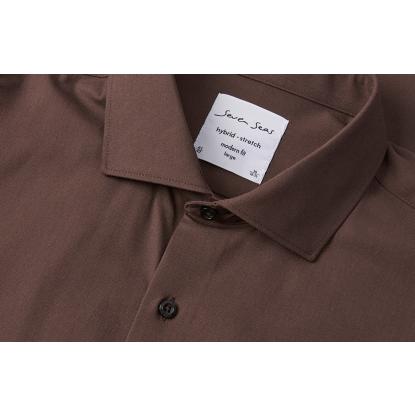 Seven Seas S51 hybridskjorte, slim, mocca