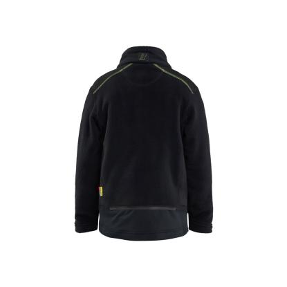 Blåkläder 5206 microfleecetrøje til børn, sort/hi-vis gul