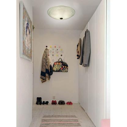 Aneta Gloria plafond, glas, Ø42 cm, hvid