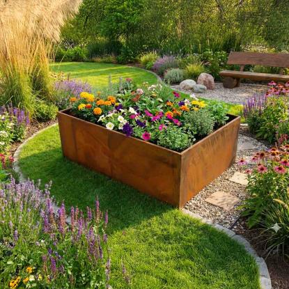 HORTUS højbed ekskl. bund, 2 mm cortenstål, 120 x 80 x 40 cm