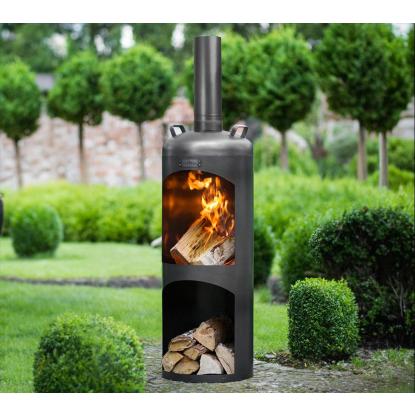 Cook King Faro havepejs, stål, sort, Ø40 x 158 cm