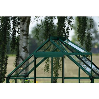 Halls Icon 6 drivhus 2,5 m², grøn, 3 mm hærdet glas