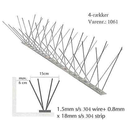 Tacodan dueværn med 4 rækker, rustfrit stål, 50 cm