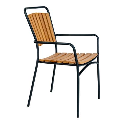 Spisebordsstol, teak med sort stel