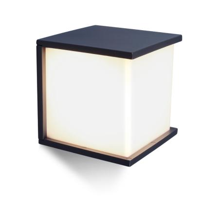 LUTEC BOX CUBE firkantet udendørs væglampe, E27, IP44, mørk grå
