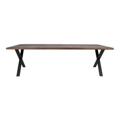 Spisebord i smoked olieret eg med bølget kant 300x100xh75cm