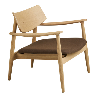 Olvera loungestol, eg, brun