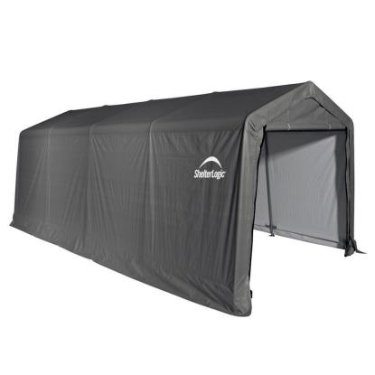 ShelterLogic Garage-in-a-Box teltgarage til bil, polyethylen/stål, grå - 18,3 m²