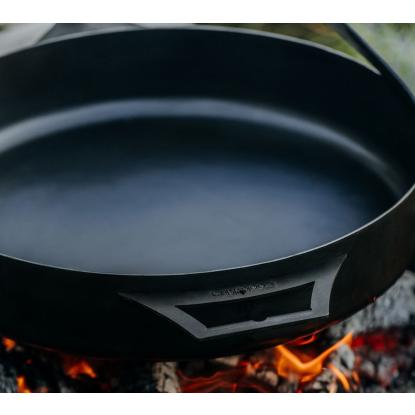 Cook King stegepande med håndtag til Bandito og Montana X bålsted, naturstål, sort, Ø50 cm