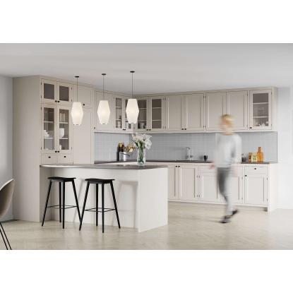 Fibo Kitchen Board vægplade med 10 x 10 cm fliselook, 10 x 600 x 580 mm, medium grey - 2 stk.