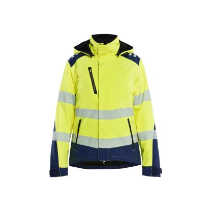 Blåkläder 4401 dame high vis letforet vinter softshelljakke, hi-vis gul/marineblå