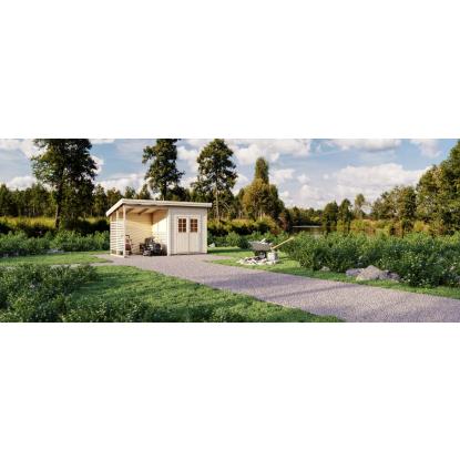 Luoman Lillevilla Kataja redskabsskur med overdækning - 8,9 m²