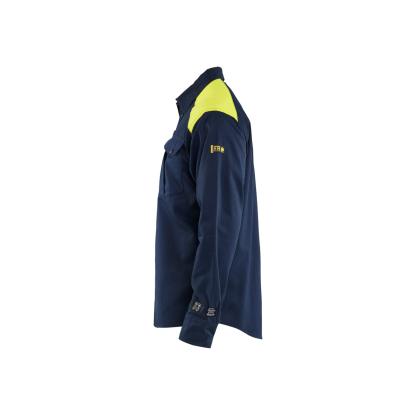 Blåkläder 3238 flammehæmmende skjorte inherent, marineblå/hi-vis gul