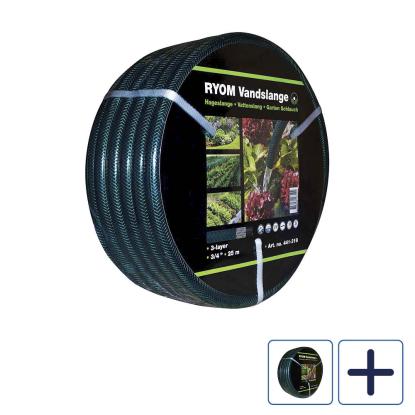 RYOM vandslange med 3-lags armering, grøn, 3/4"