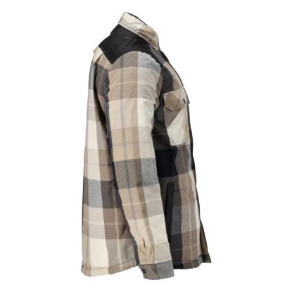 MASCOT CUSTOMIZED flannel skjorte med fiberpelsfor, mørk sand ternet