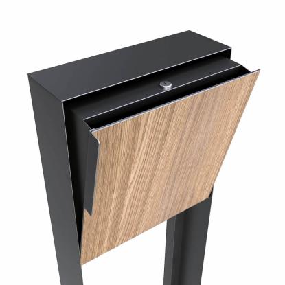 Bravios Porto postkasse med stander, HPL front, antracit