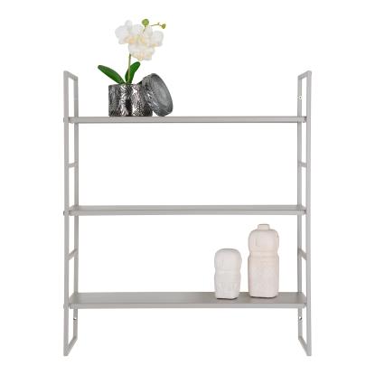 Væghylde, stål, cool grey, 3 hylder, 48x17x55 cm